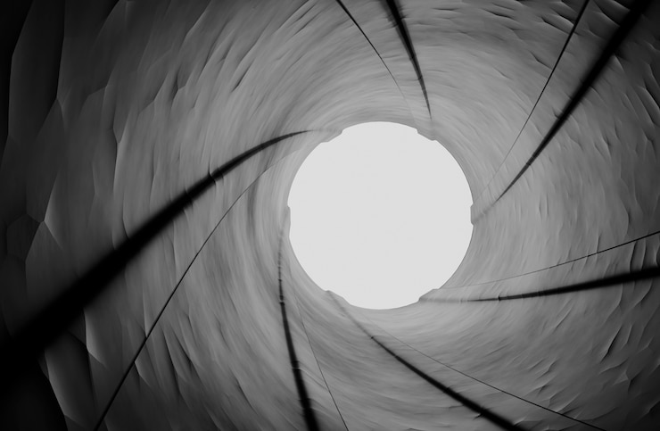 Kostenlose Foto 3d-ansicht des kameraverschlusses