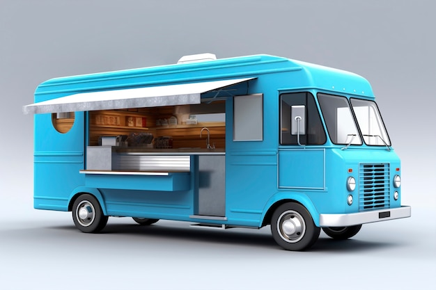 Kostenloses Foto 3d-ansicht des streetfood-autos