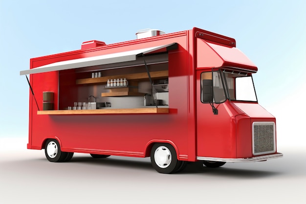 3D-Ansicht des Streetfood-Autos