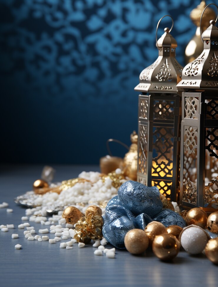 Kostenlose Foto 3d-arabische laternen für die islamische ramadan-feier