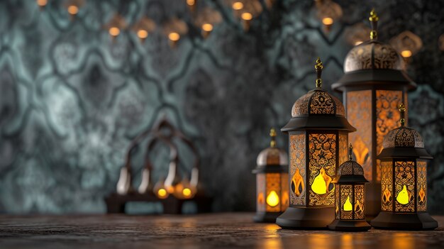 3D-arabische Laternen für die islamische Ramadan-Feier