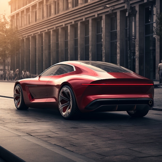 3D-Auto auf einer Stadtstraße