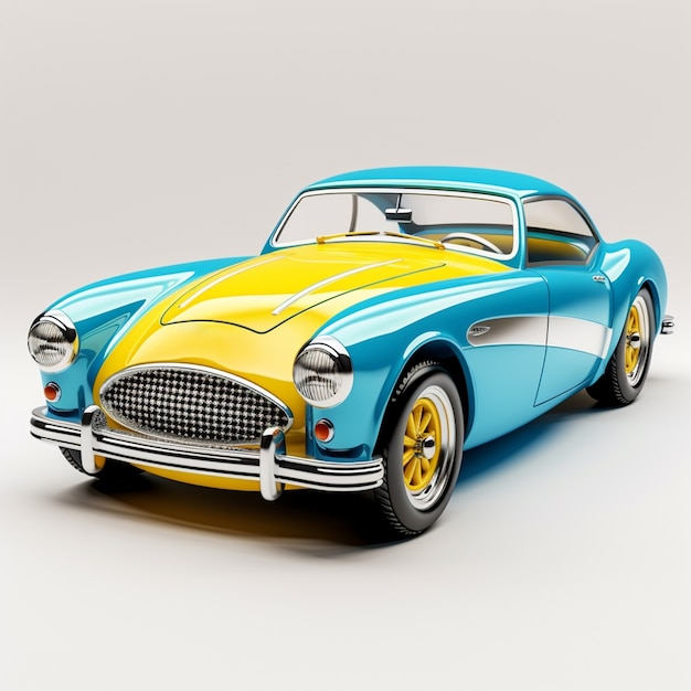 3D-Auto mit einfachem Hintergrund