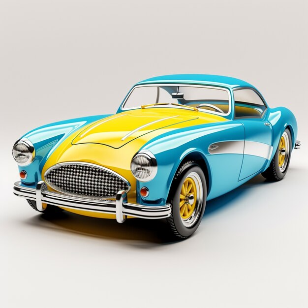 3D-Auto mit einfachem Hintergrund