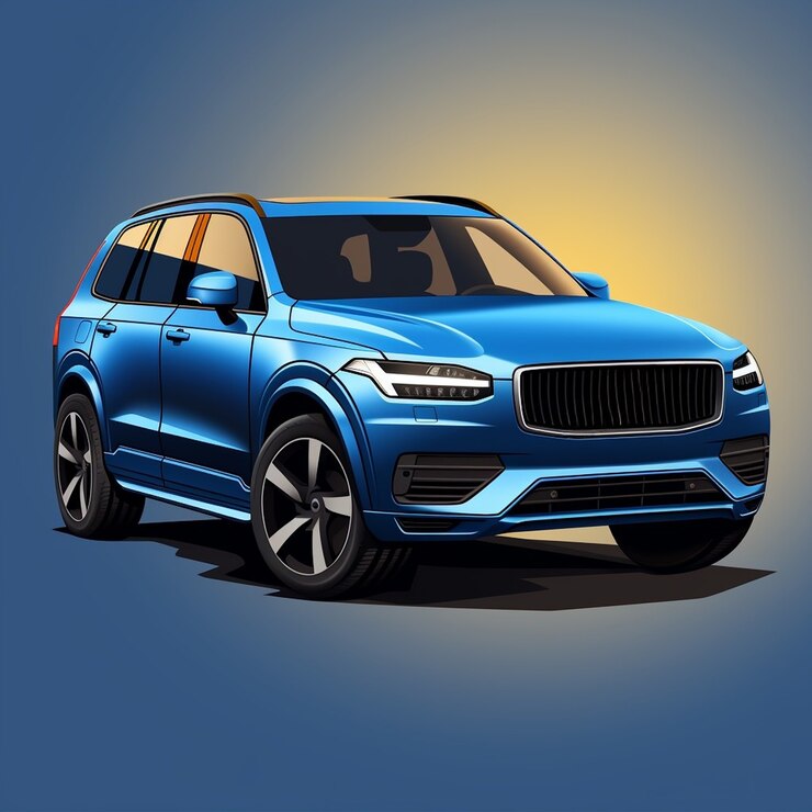Kostenlose Foto 3d-auto mit minimalem hintergrund