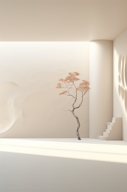 3D-Baum, beleuchtet durch Sonnenlicht