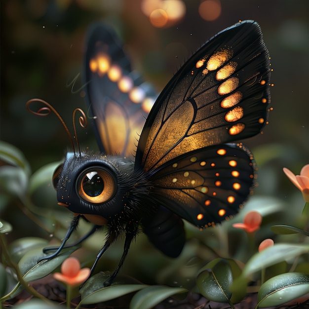 Kostenloses Foto 3d cartoon animated butterfly