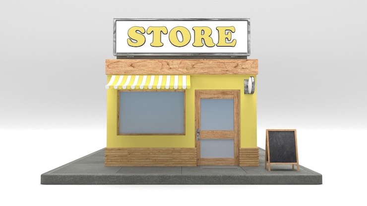 Kostenlose Foto 3d cartoon shop keeper charakter