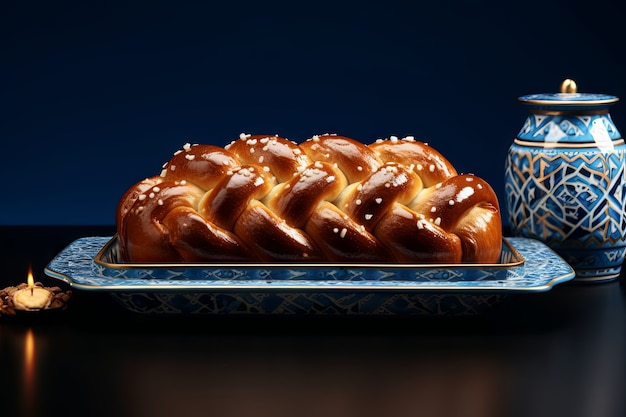 Kostenloses Foto 3d-challah-gericht für chanuckah