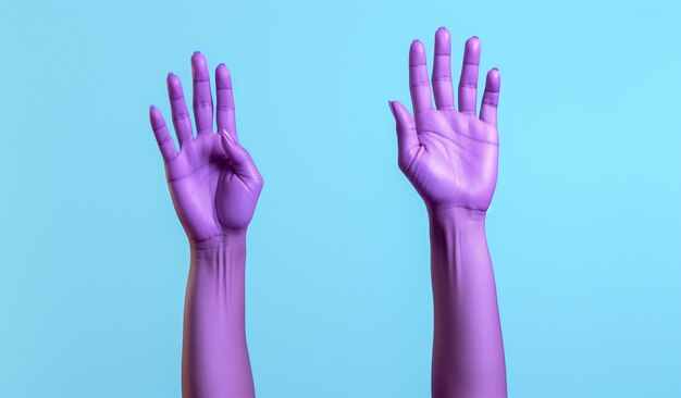 3D-Darstellung der Hände nach oben