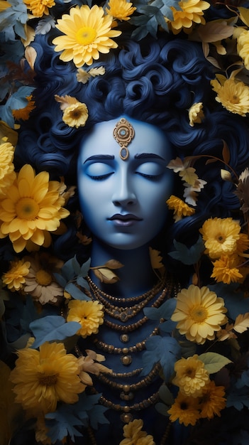 3D-Darstellung der hinduistischen Gottheit Krishna