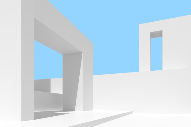 3d-darstellung des abstrakten architekturhintergrundes, minimales architekturplakat.