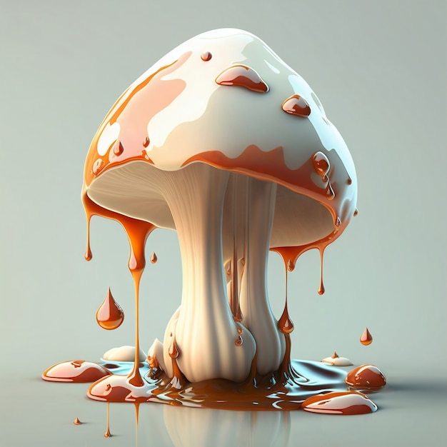 3D-Darstellung des Schmelzens von Pilzen