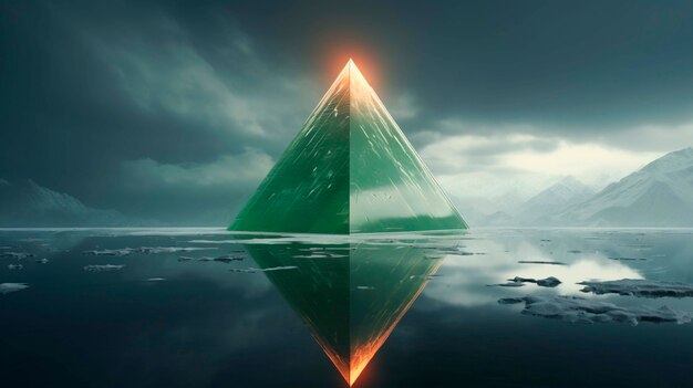 3D-Darstellung eines Dreiecks über Watee