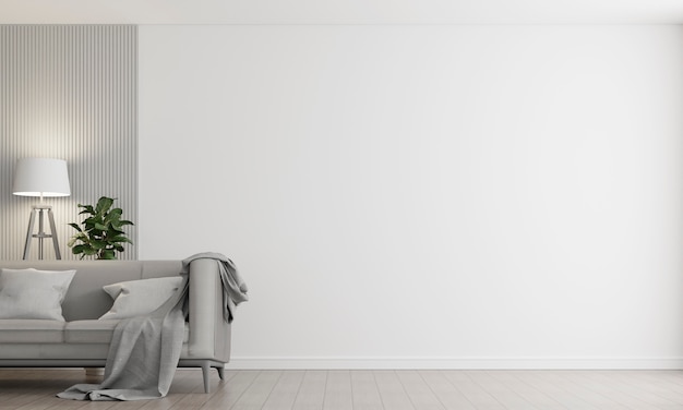 3D-Darstellung eines minimalistischen Interieurs mit Kopierraum