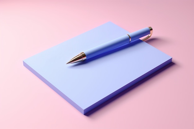3D-Darstellung eines Stifts mit Notizbuch