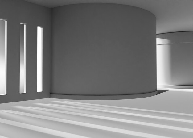 3D-Darstellung von schwarzem und weißem Hintergrund