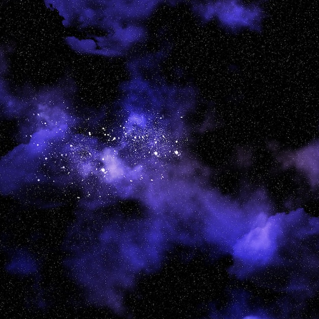 3D-Darstellung von Weltraum mit Nebel und Galaxie