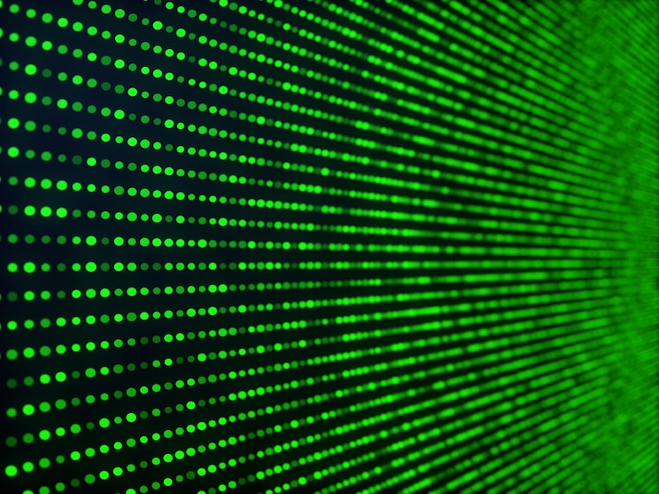 Kostenlose Foto 3d-datenkommunikationshintergrund mit leuchtenden partikeln
