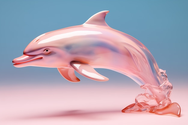 Kostenloses Foto 3d-delfin im studio