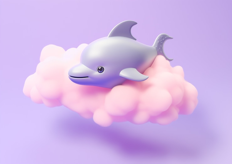 Kostenlose Foto 3d-delfin im studio