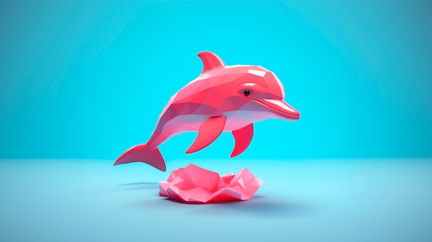 3D-Delfin mit lebendigen Farben