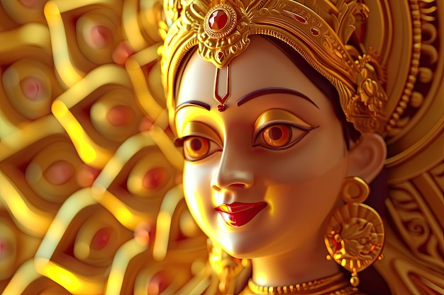 Kostenloses Foto 3d durga-göttin für die navratri-feier.