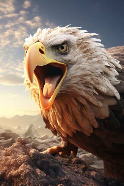 3D-Eagle-Porträt