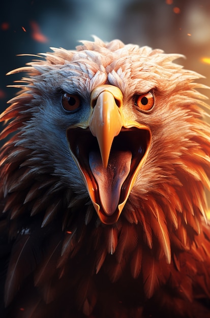 3D-Eagle-Porträt
