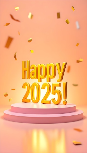 3D-Glckliche 2025 | KI-generiertes Bild