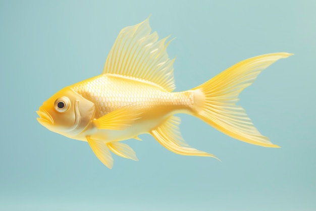 3D goldener Fisch im Studio