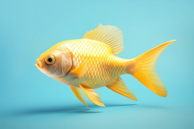 3D goldener Fisch im Studio