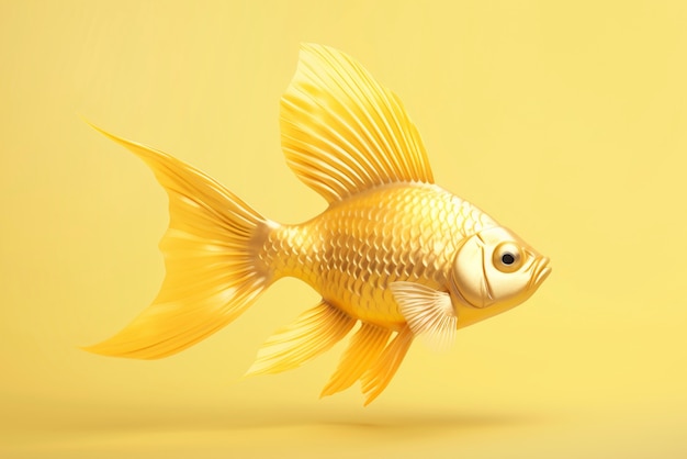 3D goldener Fisch im Studio