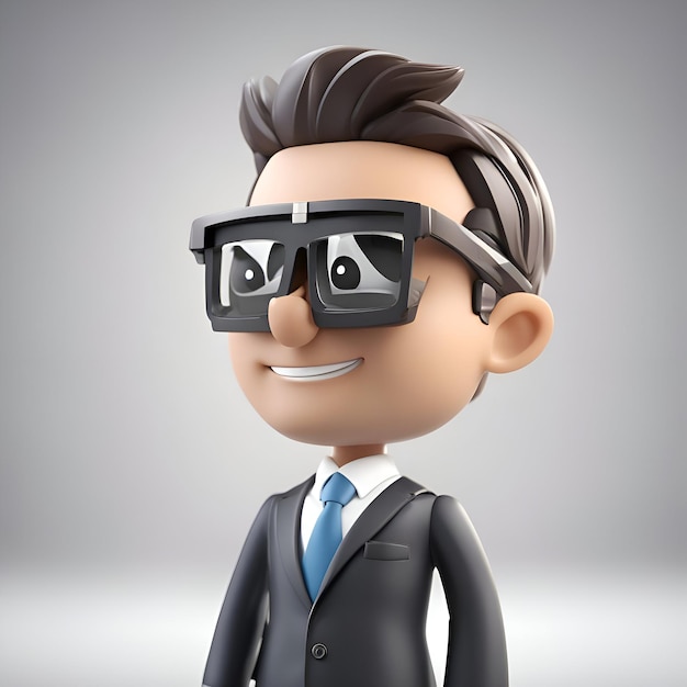 Kostenloses Foto 3d-illustration eines geschäftsmannes mit 3d-brille