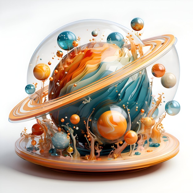 Kostenloses Foto 3d-illustration eines planeten im weltraum mit sternen und planeten darin