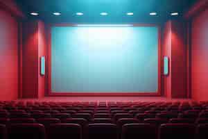 Kostenloses Foto 3d-kino-kino mit sitzgelegenheiten