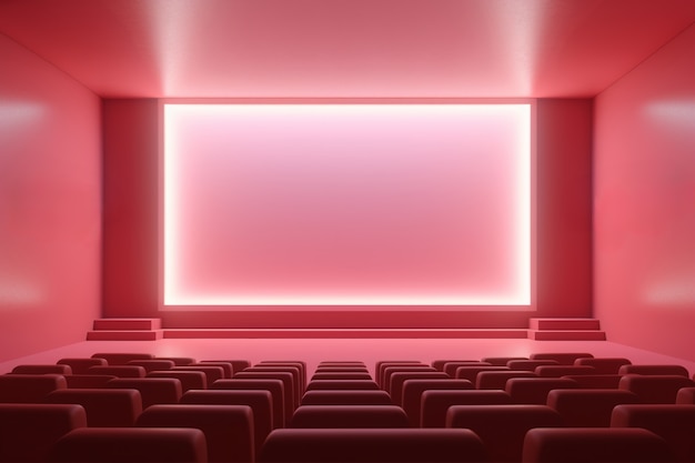 Kostenloses Foto 3d-kino-kino mit sitzgelegenheiten