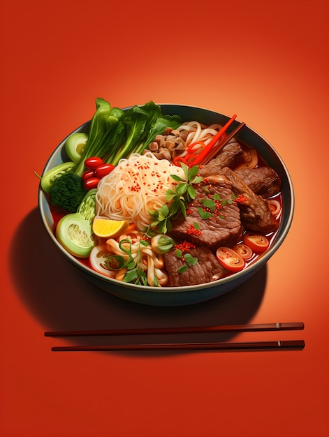 Kostenloses Foto 3d köstliches essen für tet vietnamesisches neujahr