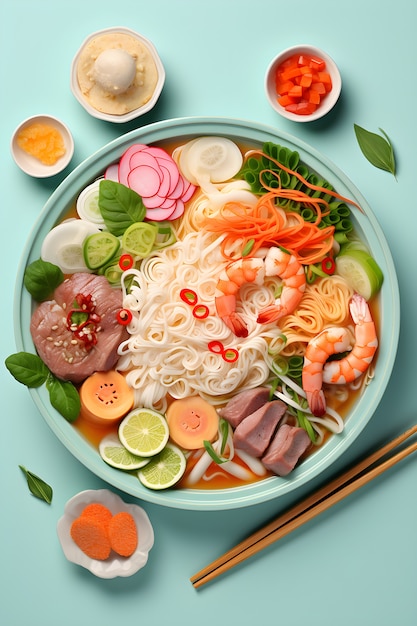 Kostenloses Foto 3d köstliches essen für tet vietnamesisches neujahr