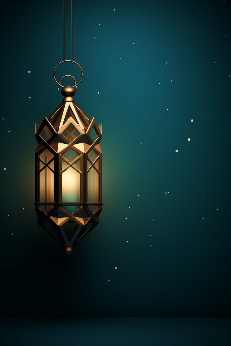 Kostenlose Foto 3d-lampen zur ramadanfeier