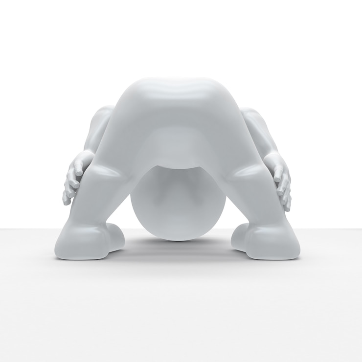 Kostenlose Foto 3d morph man in yoga-pose