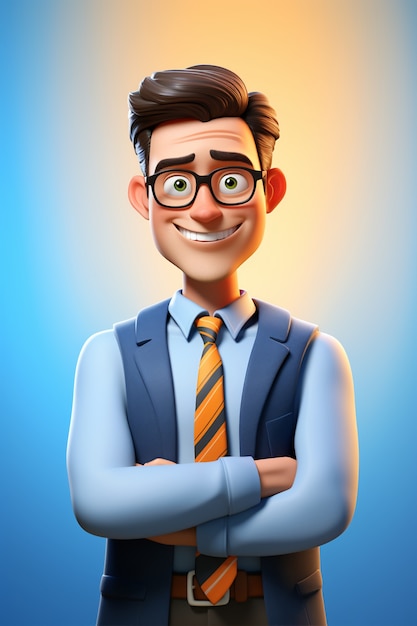 3D-Porträt eines Geschäftsmannes