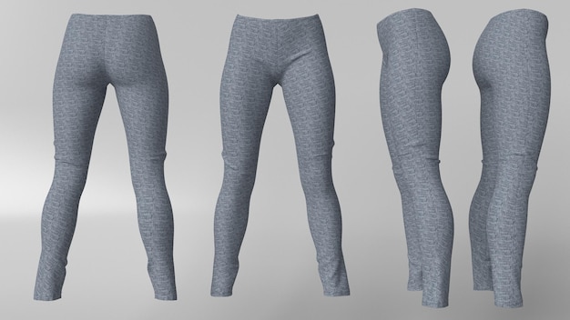 Kostenloses Foto 3d realistische darstellung von damen sport leggings saubere leere vorlage, mockup für design, logo