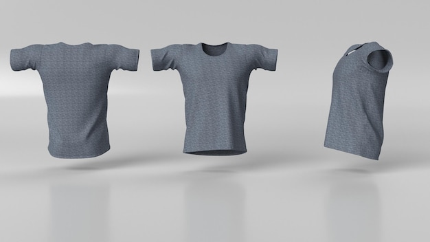 Kostenloses Foto 3d realistische darstellung von mens t shirt saubere leere vorlage, mockup für design, logo