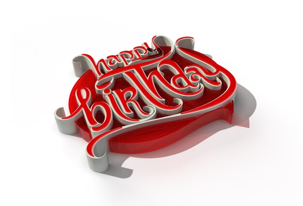 3D-Render alles Gute zum Geburtstag Textstift-Tool erstellt Beschneidungspfad in JPEG enthalten Einfach zu zusammengesetzt.