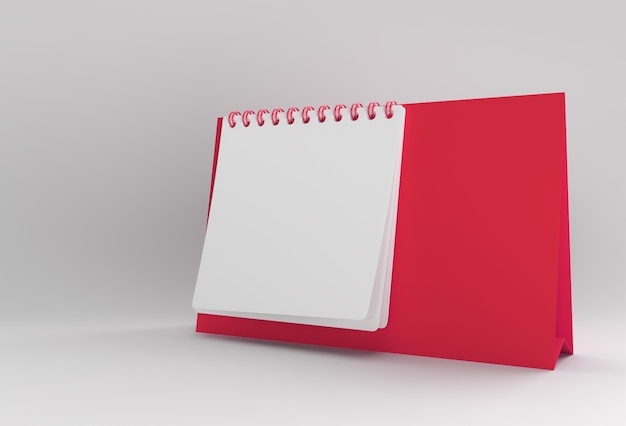 3D-Render-Notebook-Modell mit sauberem Leerzeichen für Design und Werbung, perspektivische Ansicht der 3D-Darstellung.