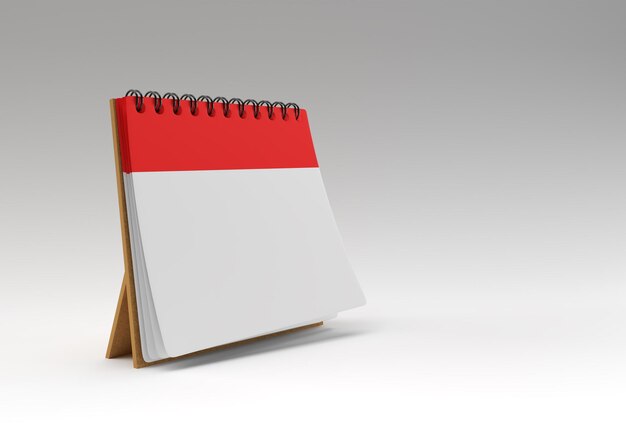 3D-Render-Notebook-Modell mit sauberem Leerzeichen für Design und Werbung, perspektivische Ansicht der 3D-Darstellung.