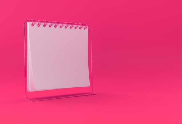 3D-Render-Notebook-Modell mit sauberem Leerzeichen für Design und Werbung, perspektivische Ansicht der 3D-Darstellung.