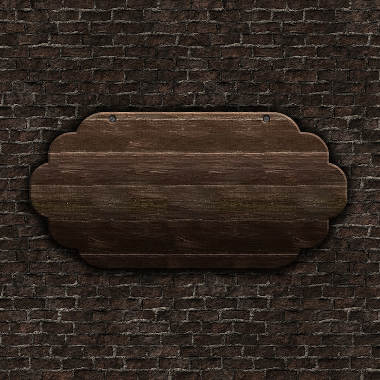 Kostenlose Foto 3d render von alten hölzernen zeichen auf mauer