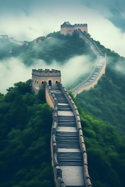 3D-Rendering der chinesischen Großen Mauer